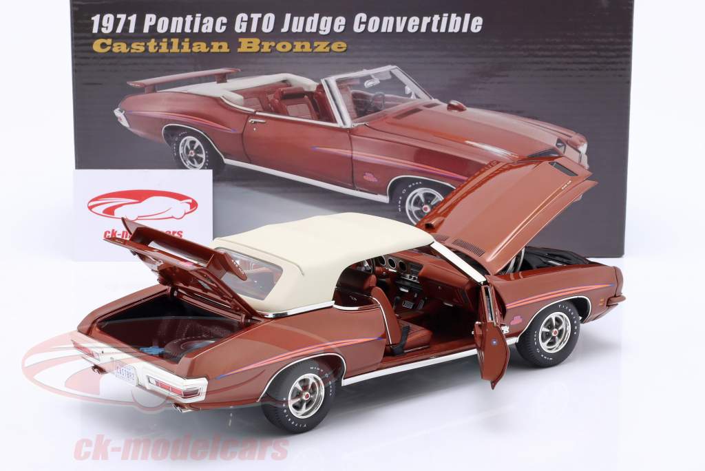 Pontiac GTO Judge Convertible Año de construcción 1971 bronce metálico 1:18 GMP