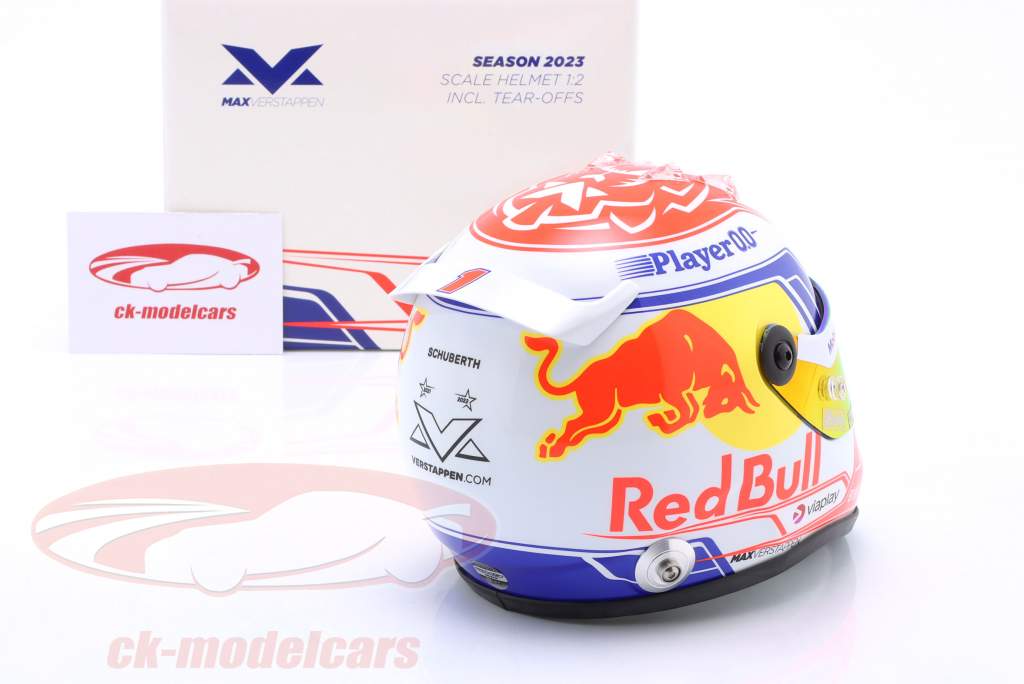 Max Verstappen Red Bull Racing #1 fórmula 1 Campeón mundial 2023 casco 1:2 Schuberth