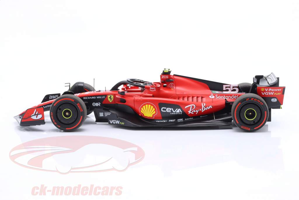 BBR Models 1:18 Carlos Sainz jr. Ferrari SF-23 #55 4th Bahrain GP 