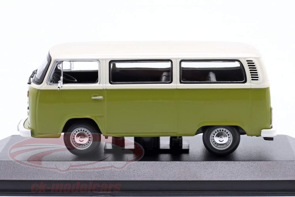 Volkswagen VW T2 Bus Bouwjaar 1972 groente / wit 1:43 Minichamps