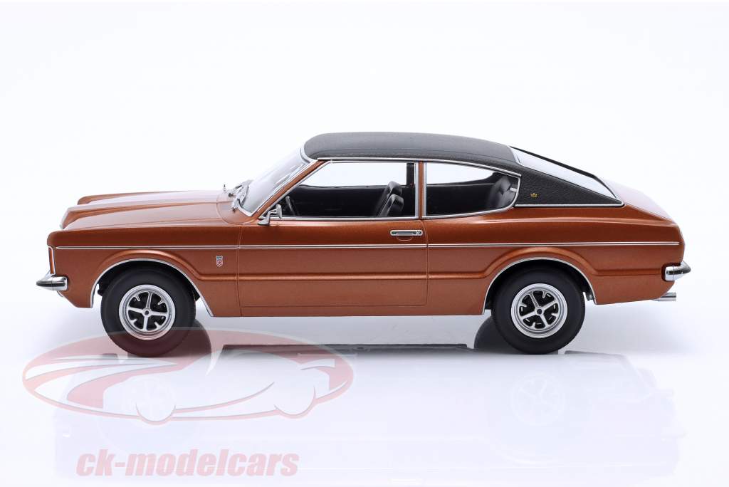 Ford Taunus GXL Coupe Bouwjaar 1971 bruin metalen / zwart 1:18 KK-Scale