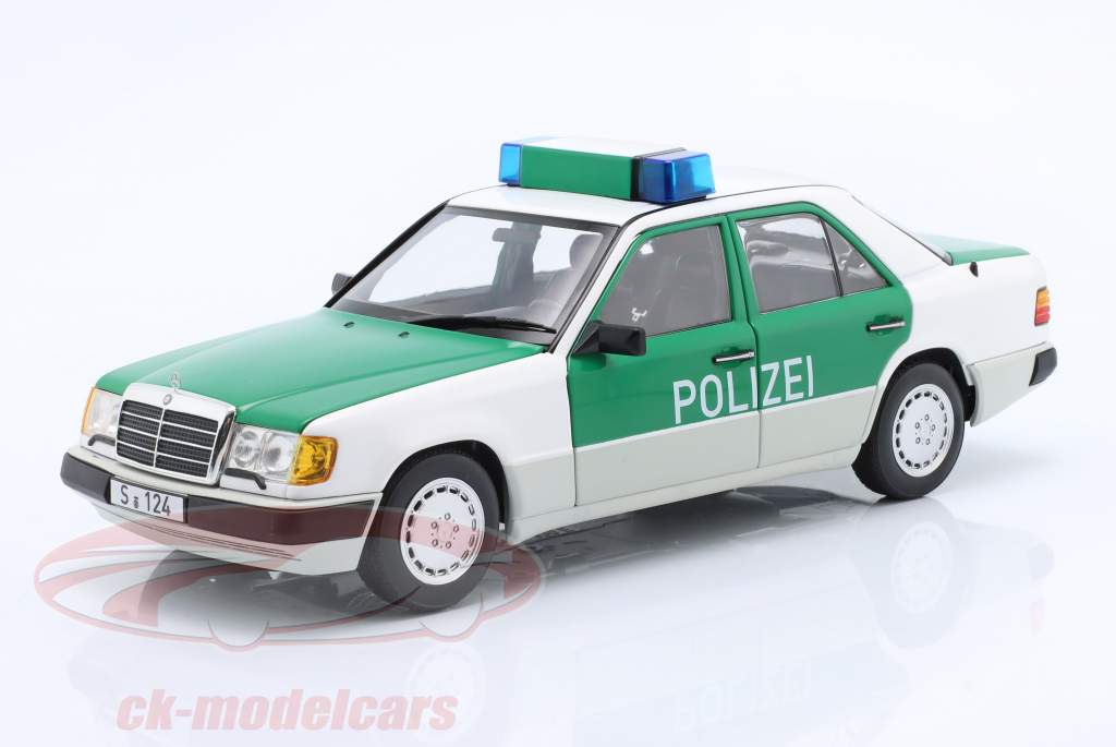 Mercedes-Benz 230E (W124) Polizei Baujahr 1989-1993 weiß / grün 1:18 Norev