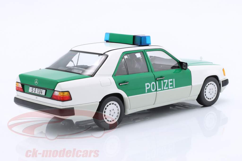 Mercedes-Benz 230E (W124) police year 1989-1993 white / green 1:18 Norev