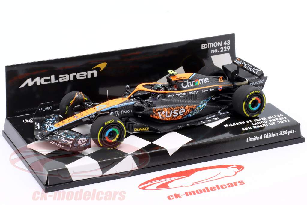 L. Norris McLaren MCL36 #4 6th Abu Dhabi GP Formula 1 2022 1:43 Minichamps