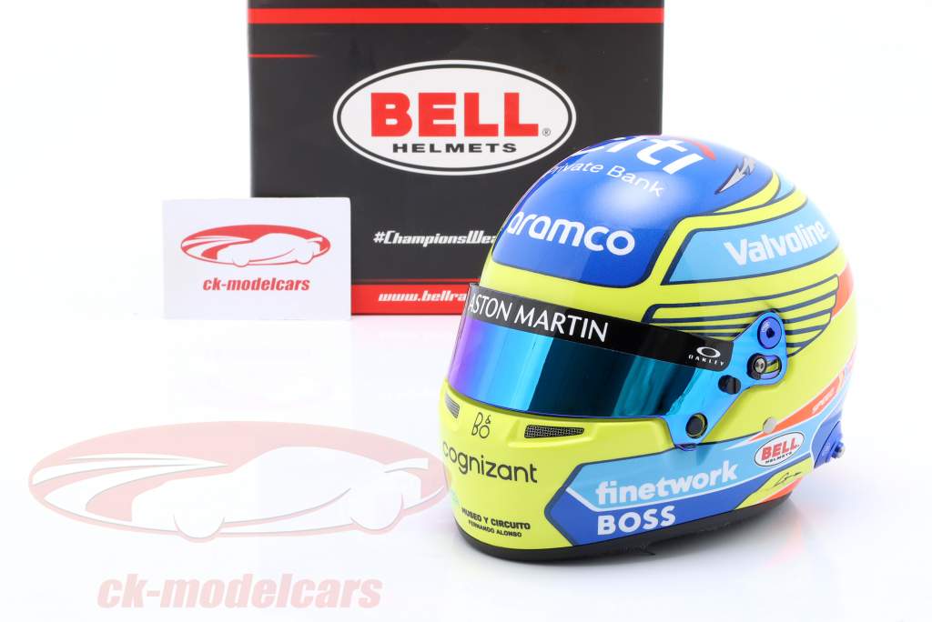 Fernando Alonso #14 Aston Martin Aramco F1 Team formule 1 2024 casque 1:2 Bell