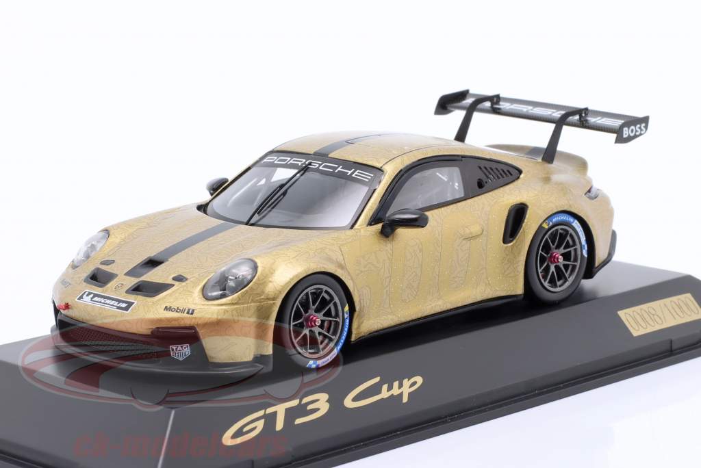 Porsche 911 (992) GT3 Cup 5000 gold metallic 1:43 Spark / Limitation #0008