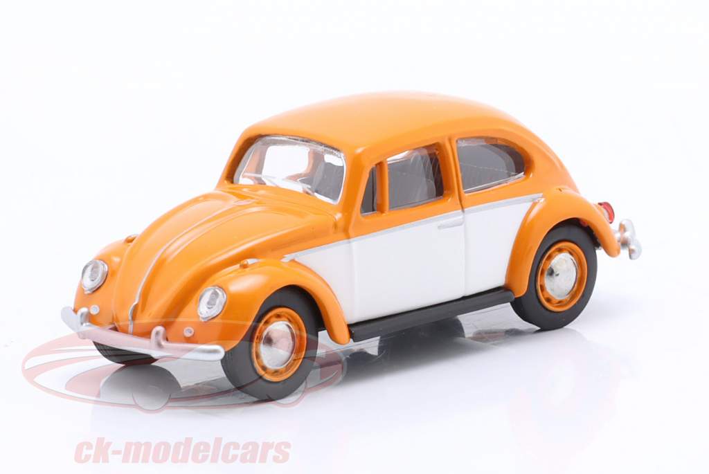 Volkswagen VW Scarabée orange / blanc 1:64 Schuco