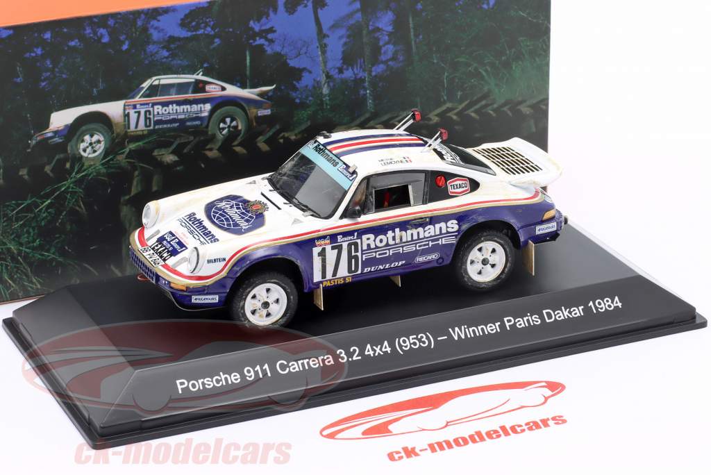 Porsche 911 (953) Carrera 3.2 #176 winnaar Rallye Paris-Dakar 1984 Metge, Lemoyne 1:43 Spark