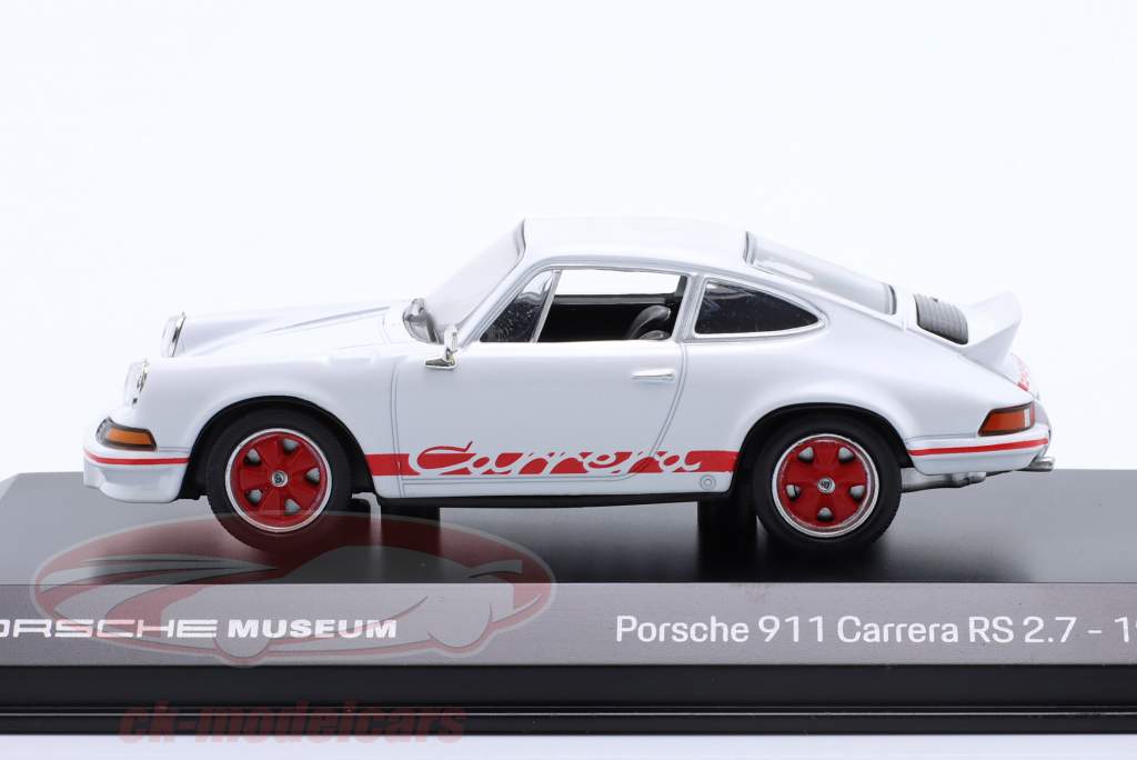Porsche 911 Carrera RS 2.7 year 1973 white / red 1:43 Welly