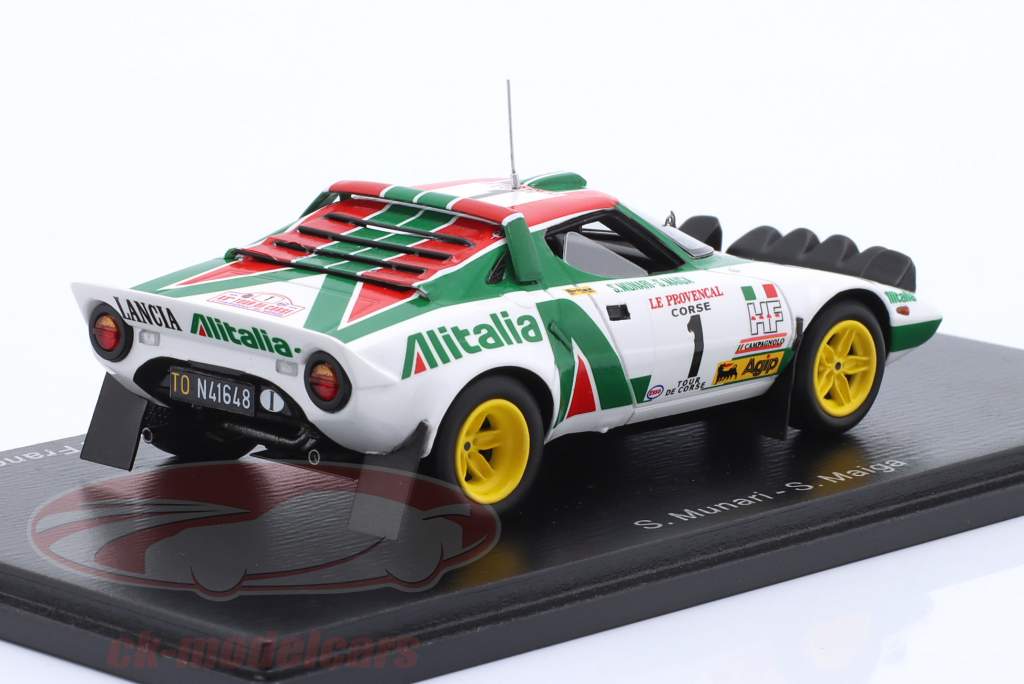 Lancia Dtratos HF #1 winnaar Rallye Tour de Corse 1976 Munari, Maiga 1:43 Spark