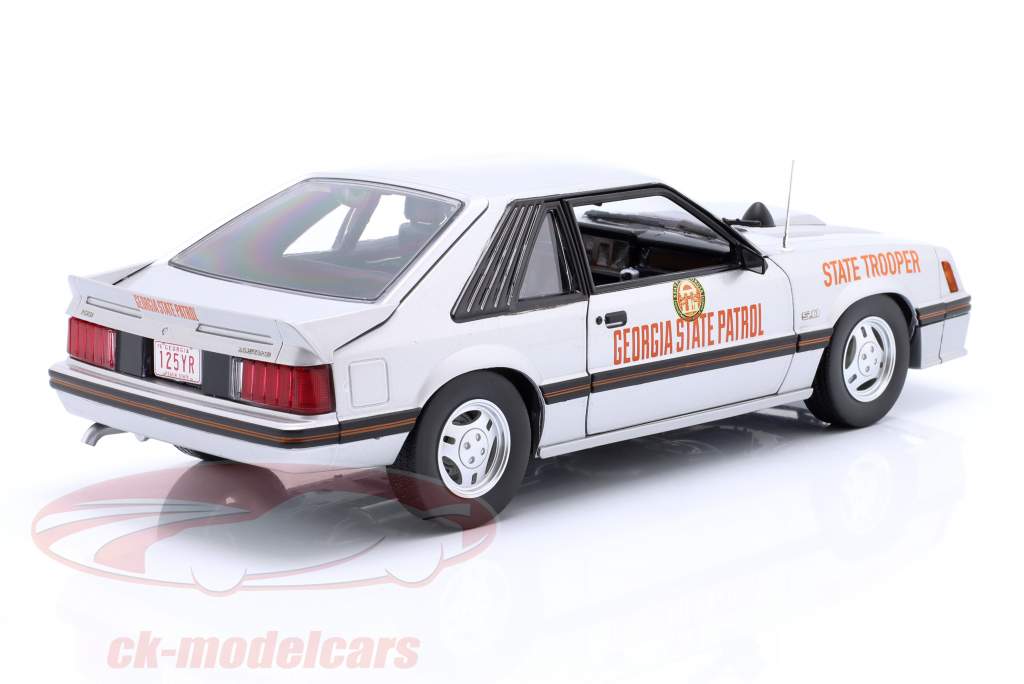 Ford Mustang GT Georgia State Patrol 1982 argent 1:18 Greenlight