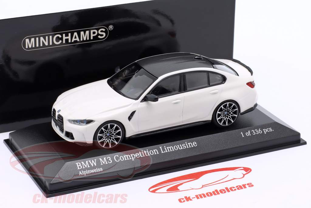BMW M3 Competition (G80) Bouwjaar 2020 alpine wit 1:43 Minichamps