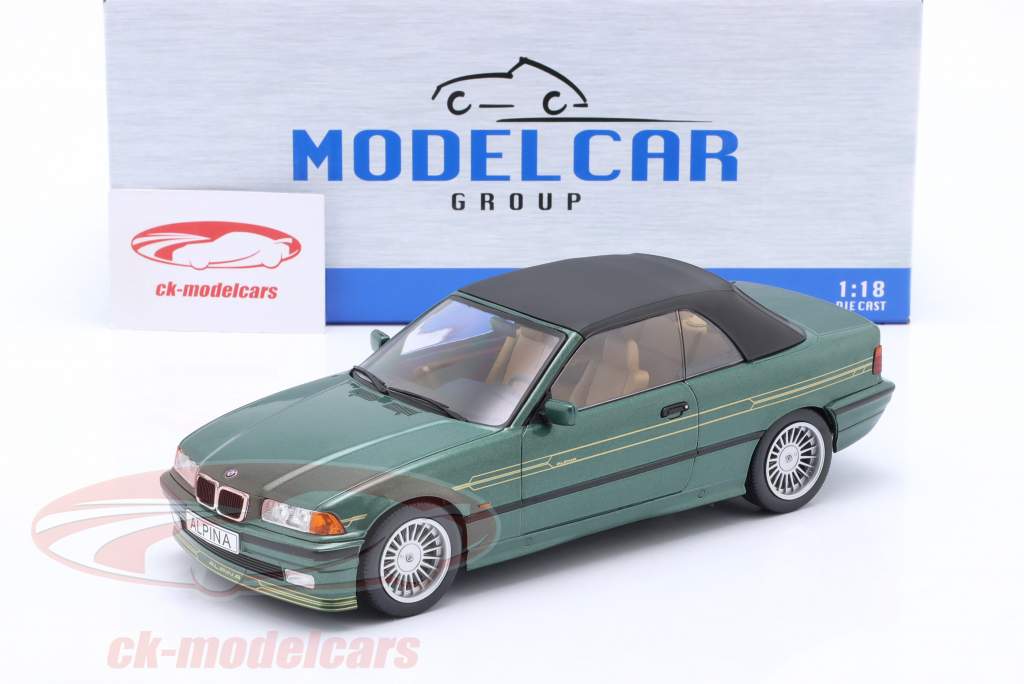 BMW Alpina B3 3.2 Cabriolet Byggeår 1996 grøn metallisk 1:18 Model Car Group