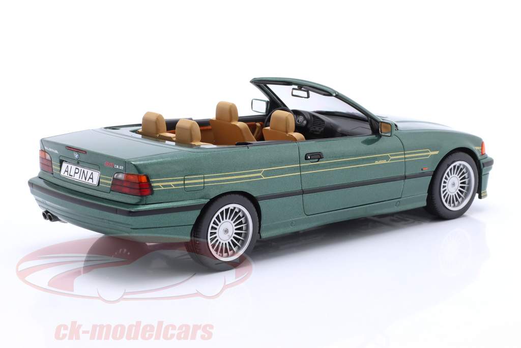 BMW Alpina B3 3.2 Cabriolé Ano de construção 1996 verde metálico 1:18 Model Car Group