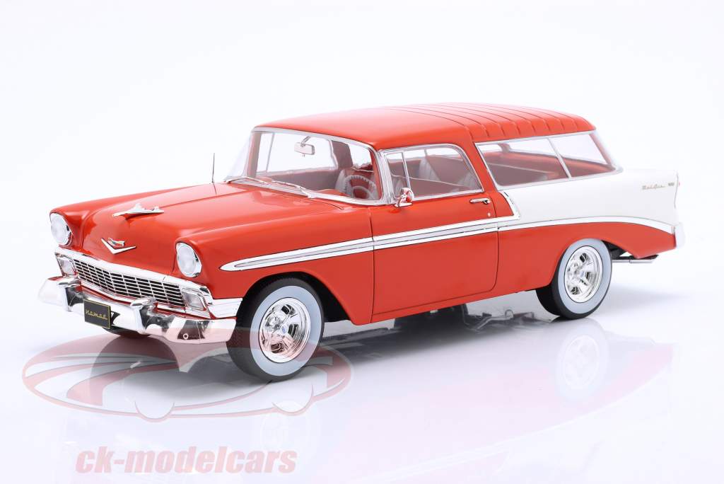 Chevrolet Bel Air Nomad Custom Baujahr 1956 hellrot / weiß 1:18 KK-Scale