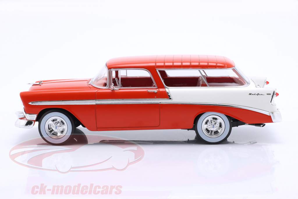Chevrolet Bel Air Nomad Custom Anno di costruzione 1956 rosso chiaro / bianco 1:18 KK-Scale