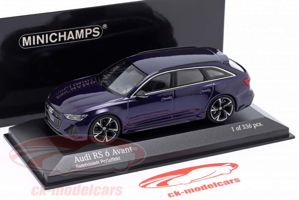 Audi RS 6 Avant Bouwjaar 2019 paars metalen 1:43 Minichamps