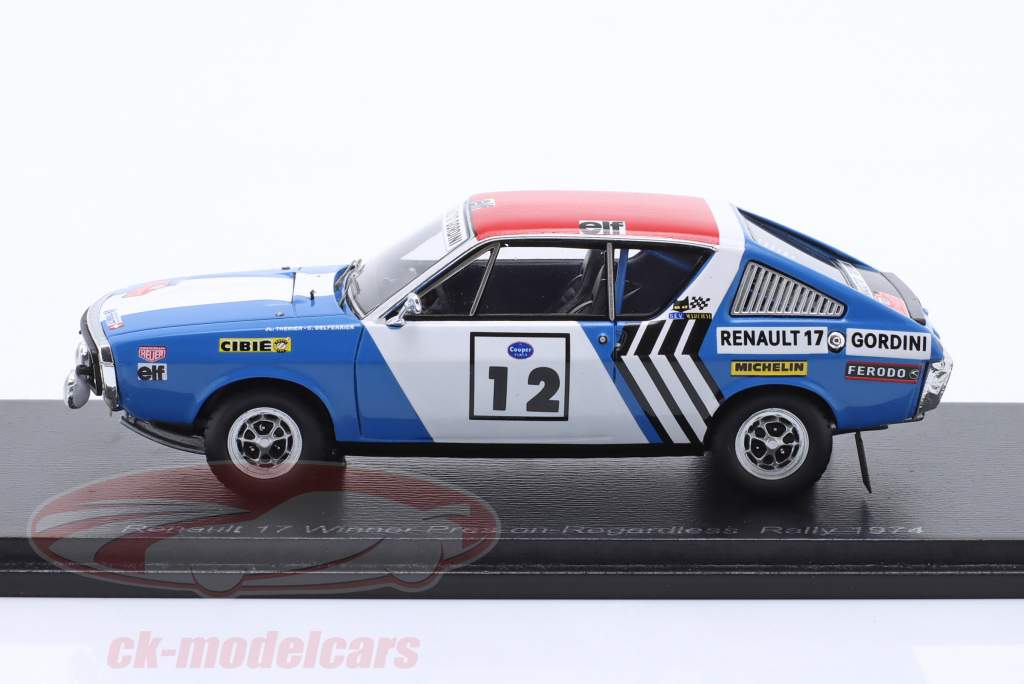 Renault 17 Gordini #12 vincitore Rallye Press-on-Regardless 1974 1:43 Spark