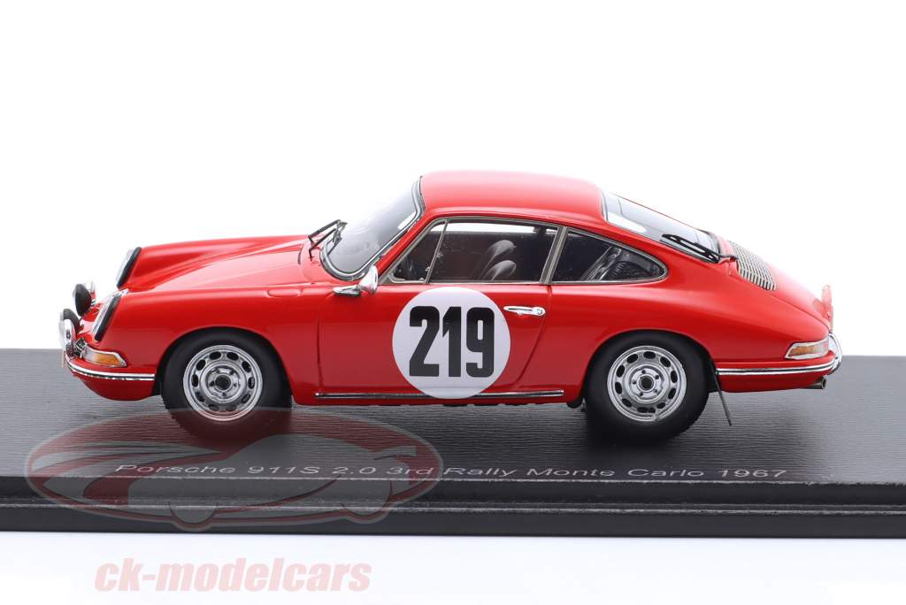 Porsche 911S 2.0 #219 3ème Rallye Monte Carlo 1967 Elford, Stone 1:43 Spark