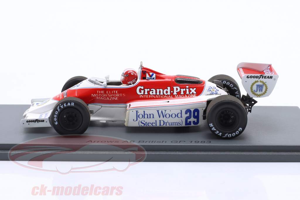 Marc Surer Arrows A6 #29 británico GP fórmula 1 1983 1:43 Spark