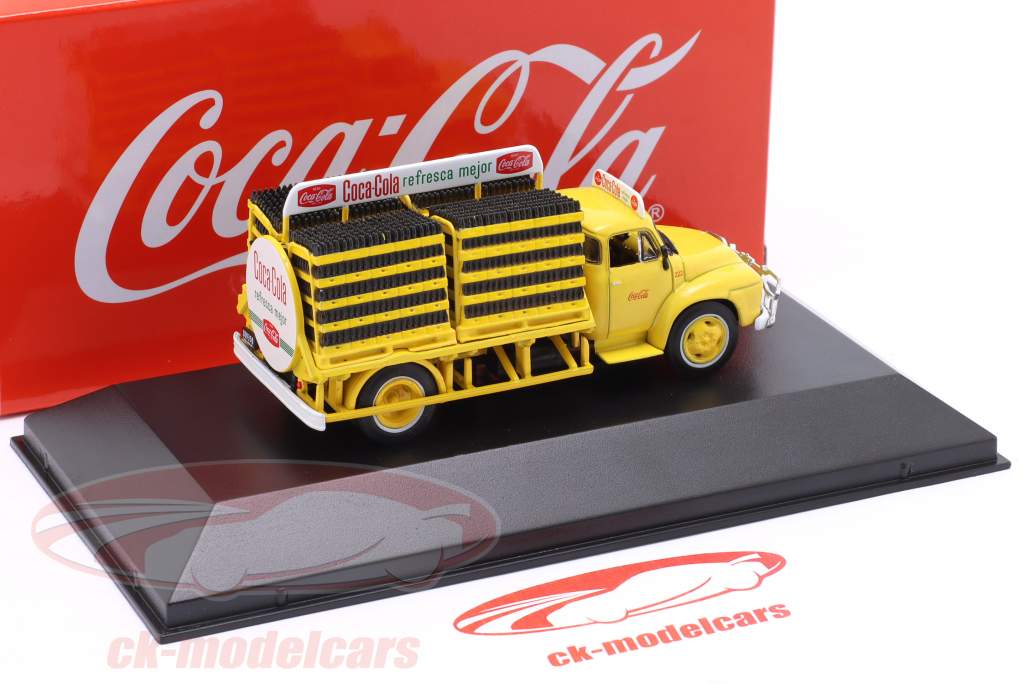 Bedford J6 Coca-Cola varebiler Byggeår 1964 gul 1:72 Edicola