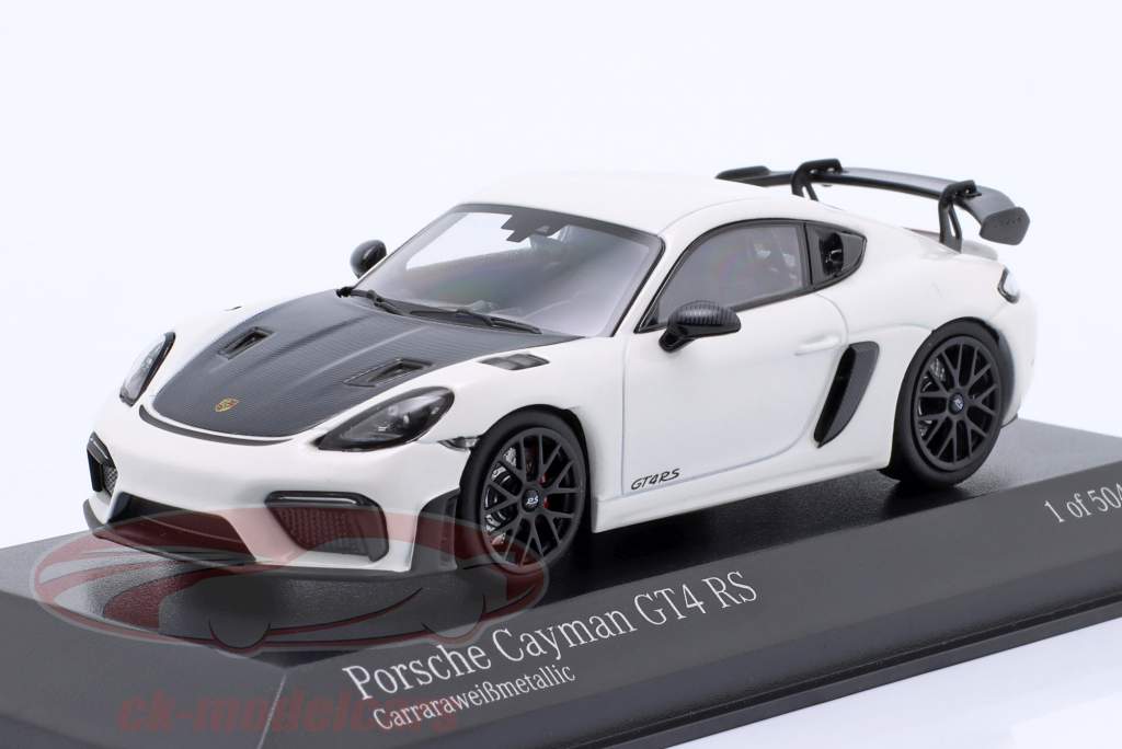 Porsche 718 (982) Cayman GT4 RS 2021 bianco / nero cerchi 1:43 Minichamps