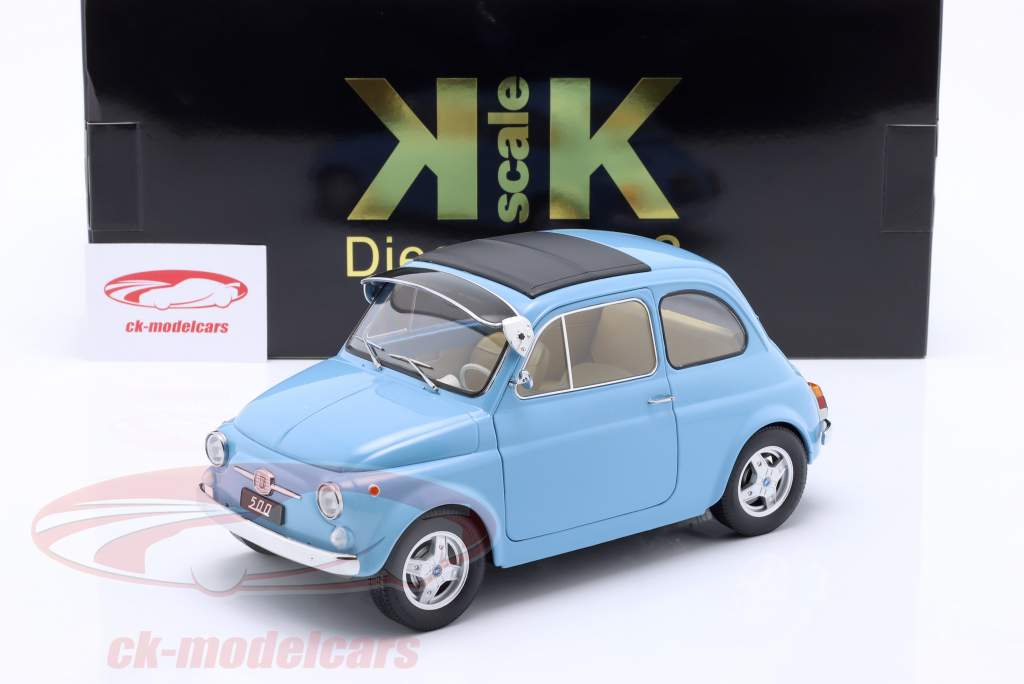 Fiat 500 F Custom Año de construcción 1968 Azul claro 1:12 KK-Scale