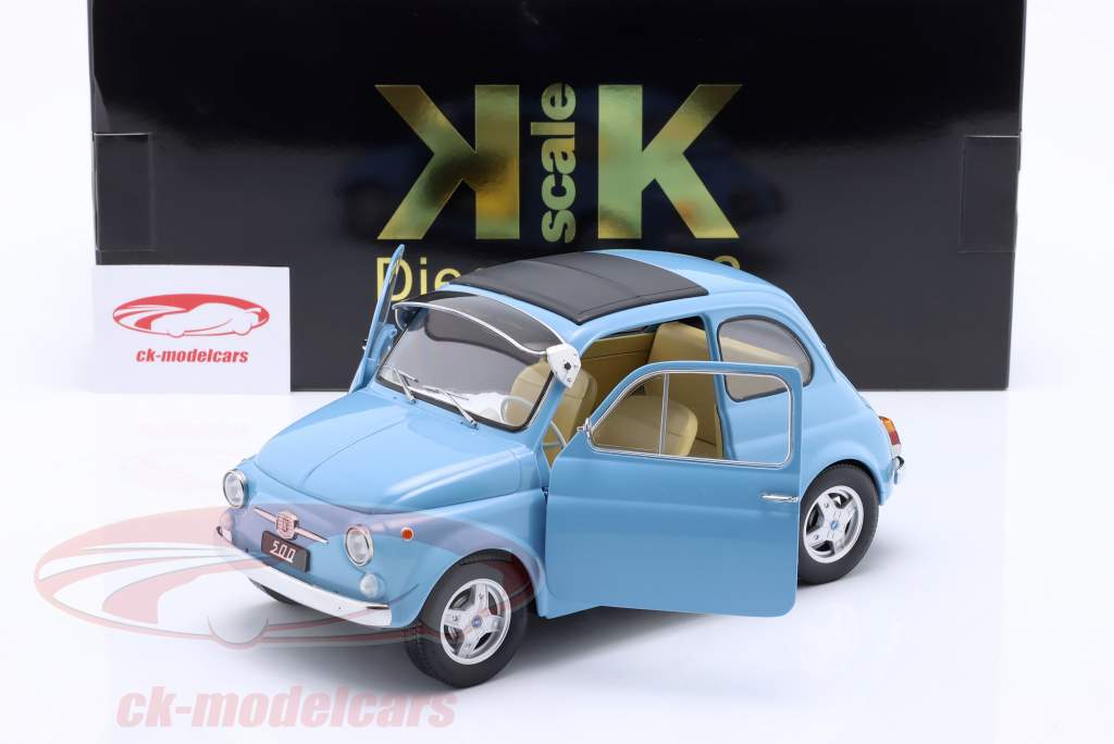 Fiat 500 F Custom Año de construcción 1968 Azul claro 1:12 KK-Scale