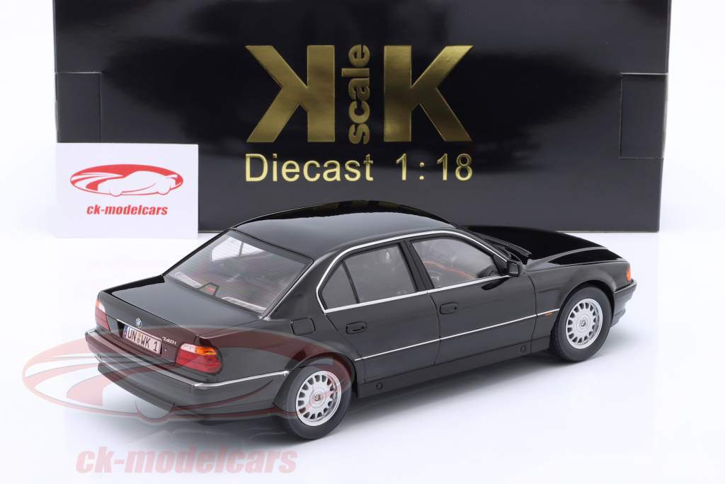 BMW 740i E38 Serie 1 Año de construcción 1994 negro metálico 1:18 KK-Scale