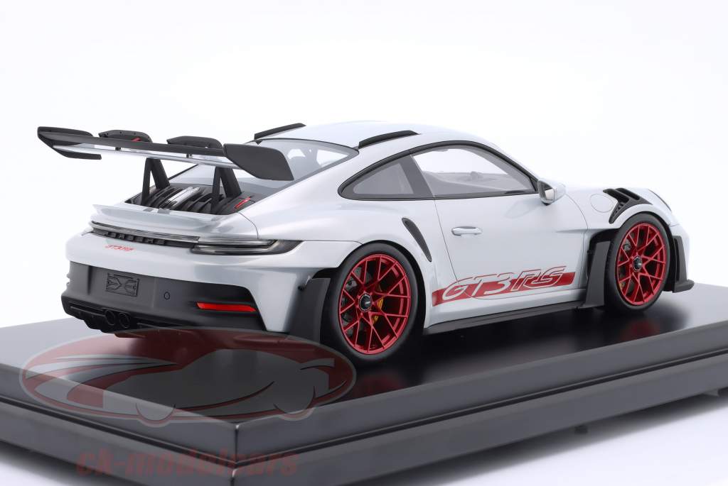 Porsche 911 (992) GT3 RS Année de construction 2022 gris glace métallisé / Rouge pyro 1:12 Spark