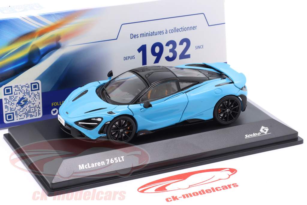 McLaren 765LT Baujahr 2020 curacao blau 1:43 Solido