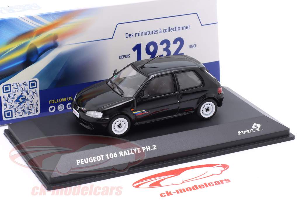 Peugeot 106 Rallye Phase 2 2001 onyx schwarz 1:43 Solido