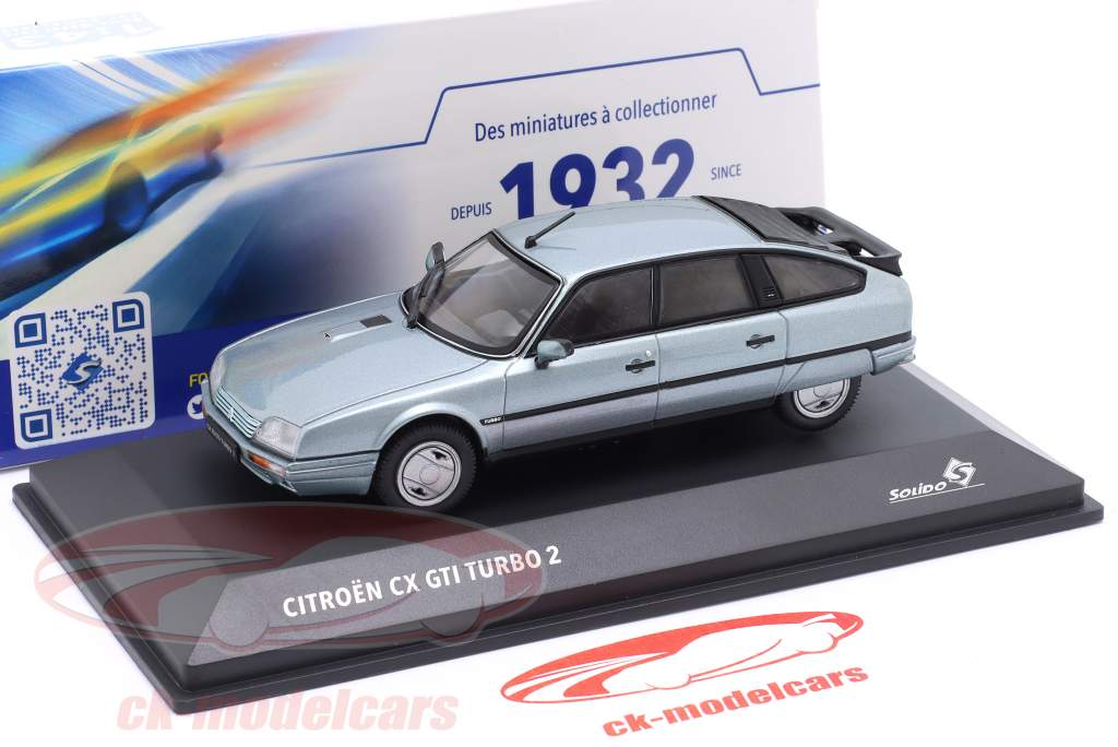 Citroen CX GTI Turbo 2 Byggeår 1988 Lyseblå metallisk 1:43 Solido