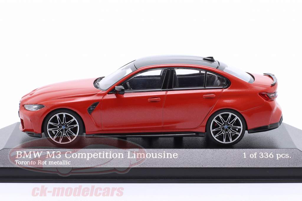 BMW M3 Competition (G80) Byggeår 2020 Toronto rød metallisk 1:43 Minichamps