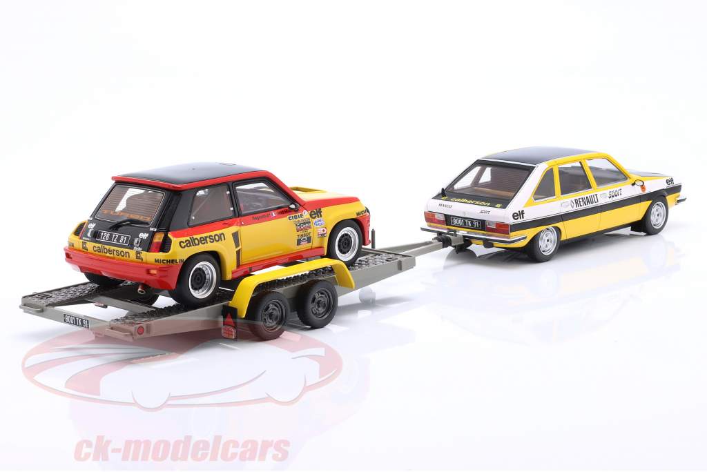 3-Car Rallye Set: Renault R30 & R5 Turbo 1979 mit Anhänger 1:18 OttOmobile
