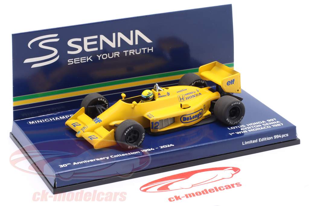 Ayrton Senna Lotus 99T Dirty Version #12 Sieger Monaco GP Formel 1 1987 1:43 Minichamps