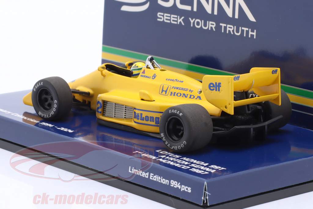 Ayrton Senna Lotus 99T Sporco versione #12 vincitore Monaco GP formula 1 1987 1:43 Minichamps