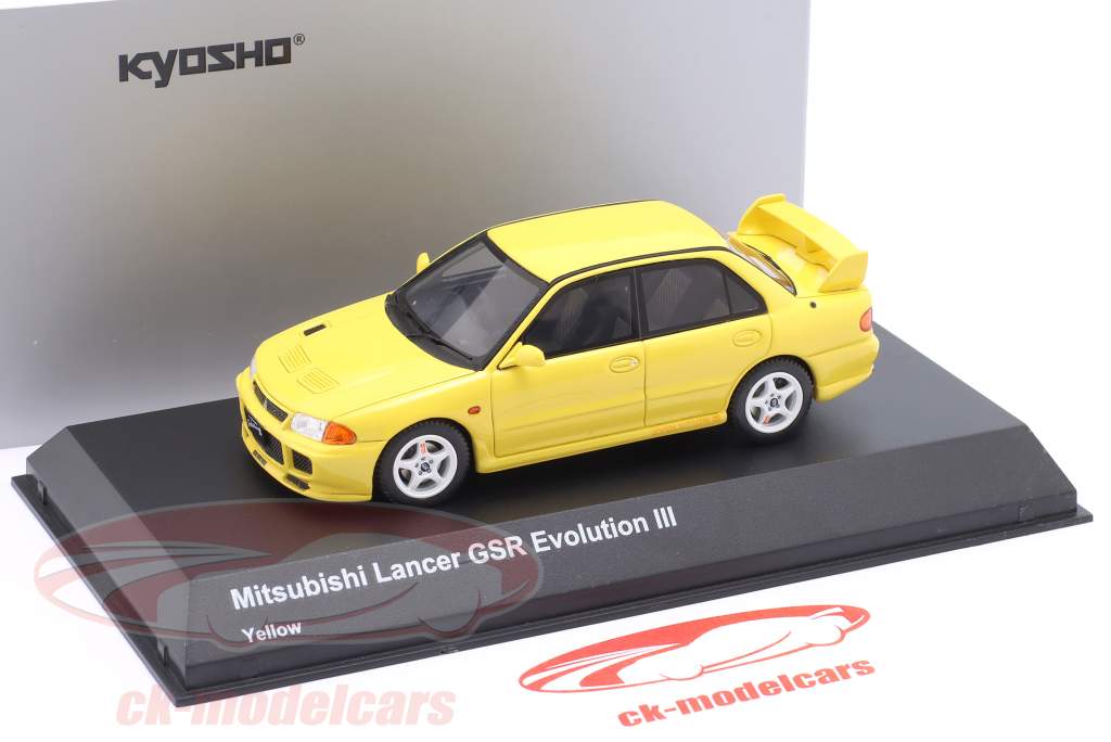 Mitsubishi Lancer GSR Evolution III Byggeår 1995 gul 1:43 Kyosho