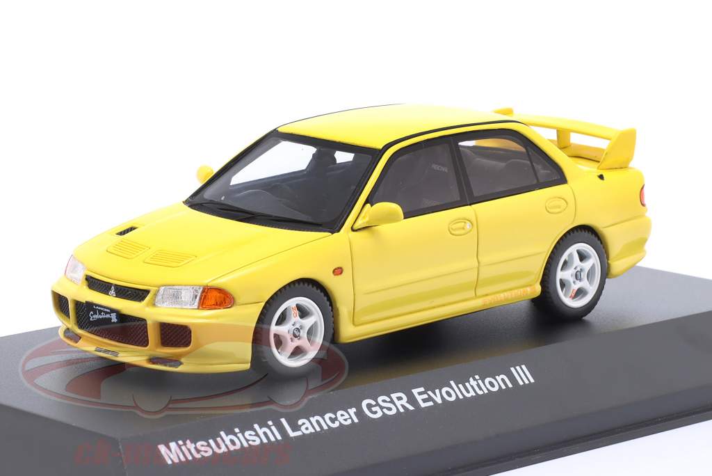 Mitsubishi Lancer GSR Evolution III Byggeår 1995 gul 1:43 Kyosho