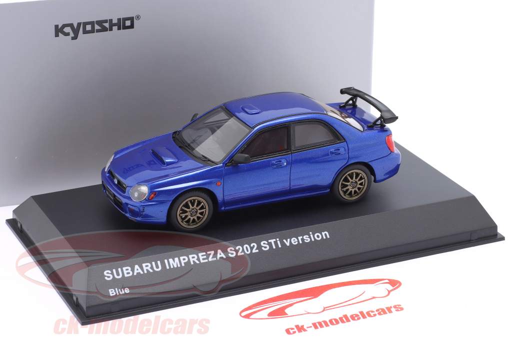 Subaru Impreza S202 STi Baujahr 2002 blau metallic 1:43 Kyosho