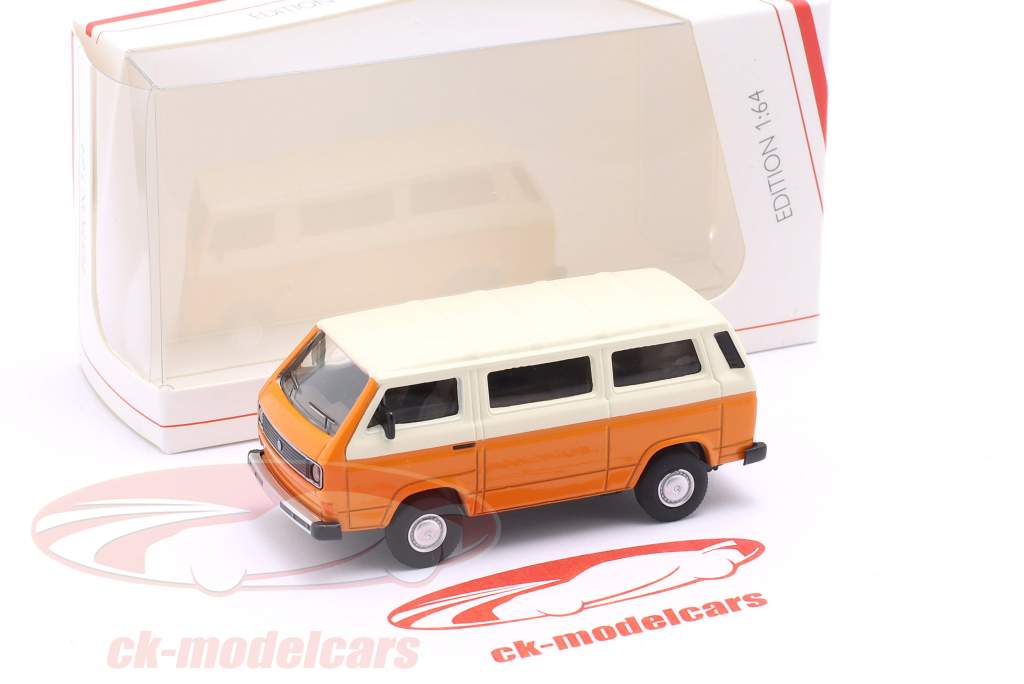 Volkswagen VW T3L bus orange / blanc 1:64 Schuco