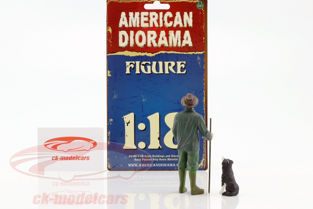 American Diorama 1:18 kunde Patrick & hund AD77448 bil AD77448 699618774481