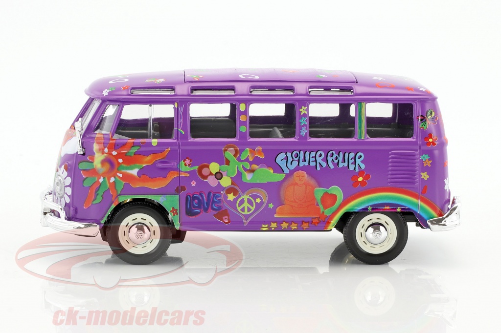 Maisto 1:24 Volkswagen VW T1 Samba Bus Hippie Line Flower Power