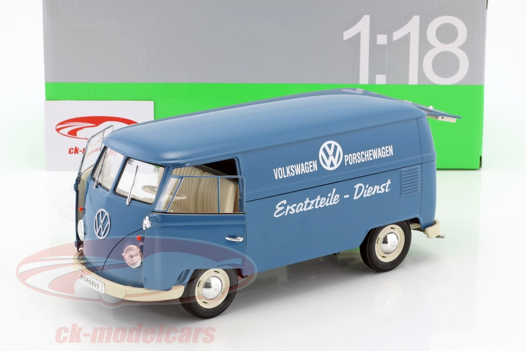 Ja hoek Dapperheid Welly 1:18 Volkswagen VW T1 Bus Onderdelen dienst Bouwjaar 1963 blauw / wit  18053 model auto 18053 4891761180539