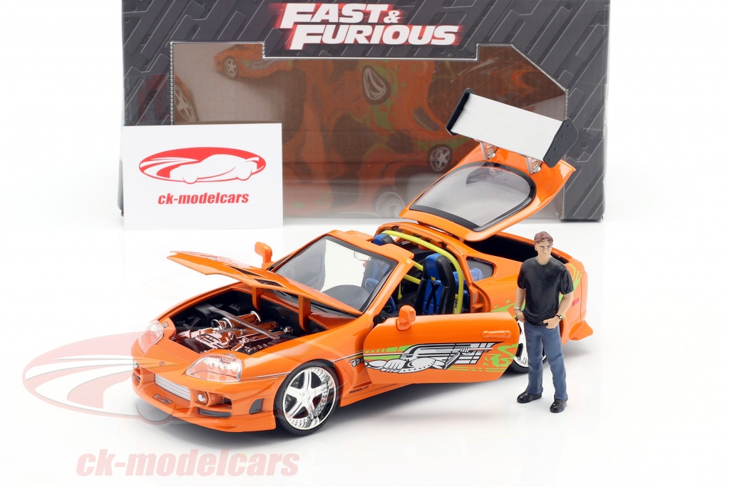 Jadatoys 1:24 Brian's Toyota Supra 1995 Movie Fast & Furious (2001) with  figure 253205001 model car 253205001 30738 801310307380 4006333064227