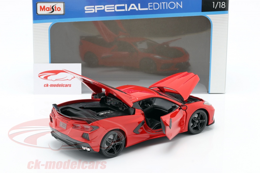 Maisto 1:18 Chevrolet Corvette C8 Stingray 建設年 2020 赤 31447 モデル 車 31447  8719247602459 090159314479