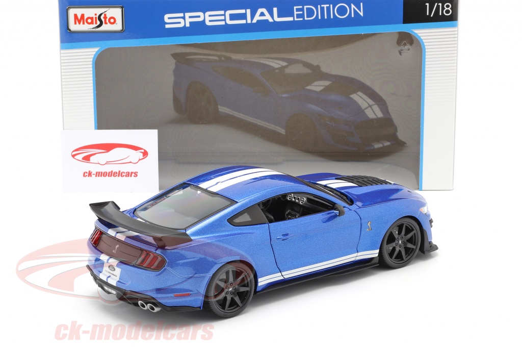 In zicht Verzoekschrift Pacifische eilanden Maisto 1:18 Ford Mustang Shelby GT500 bouwjaar 2020 blauw 31388 model auto  31388 090159313885