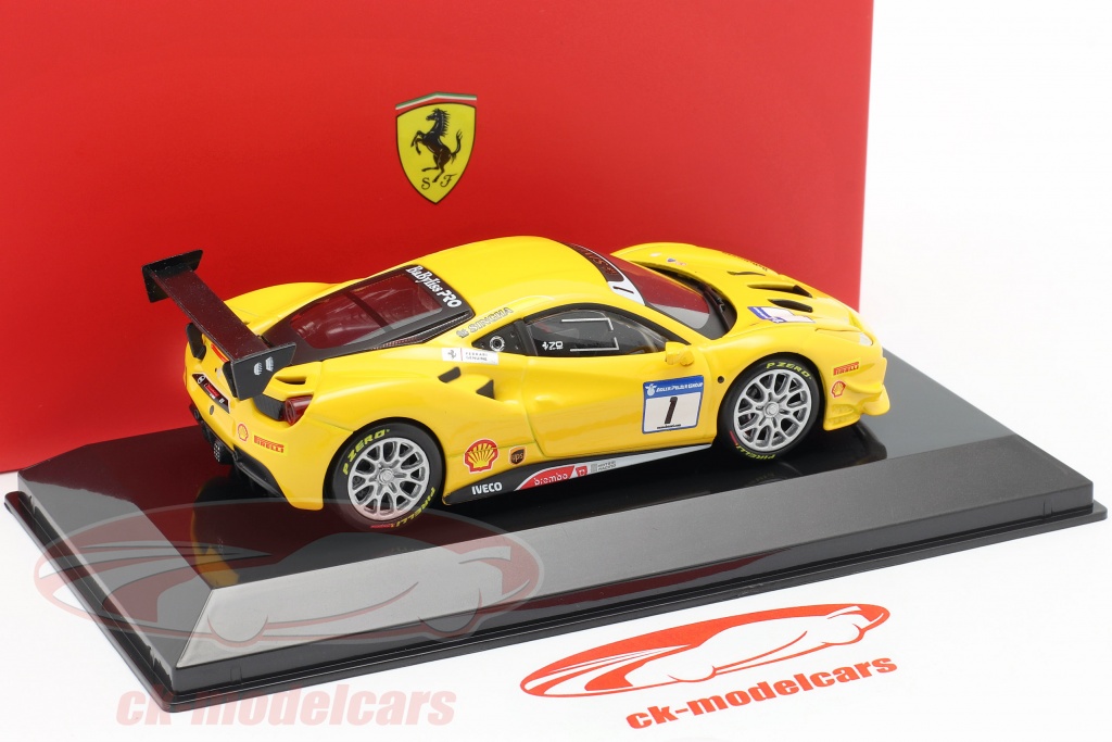 Bburago 1:43 Ferrari collection yellow Alloy Racing Convertible alloy car  model simulation car decoration collection gift toy