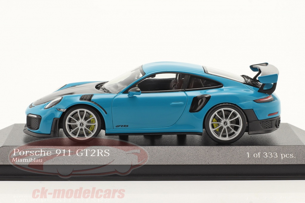 Minichamps 1:43 Porsche 911 (991 II) GT2 RS 2018 迈阿密蓝/ 银轮辋
