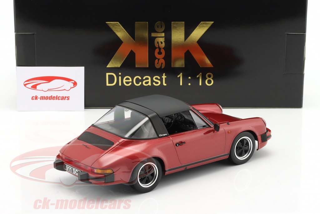 KK-Scale 1:18 Porsche 911 SC Targa year 1983 dark red metallic 